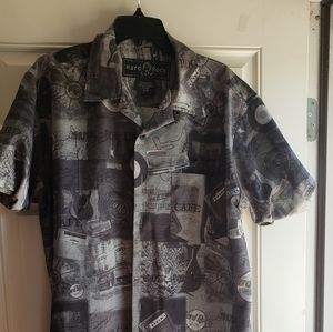 Hard Rock Cafe sz L short sleeve shirt 100 polyest